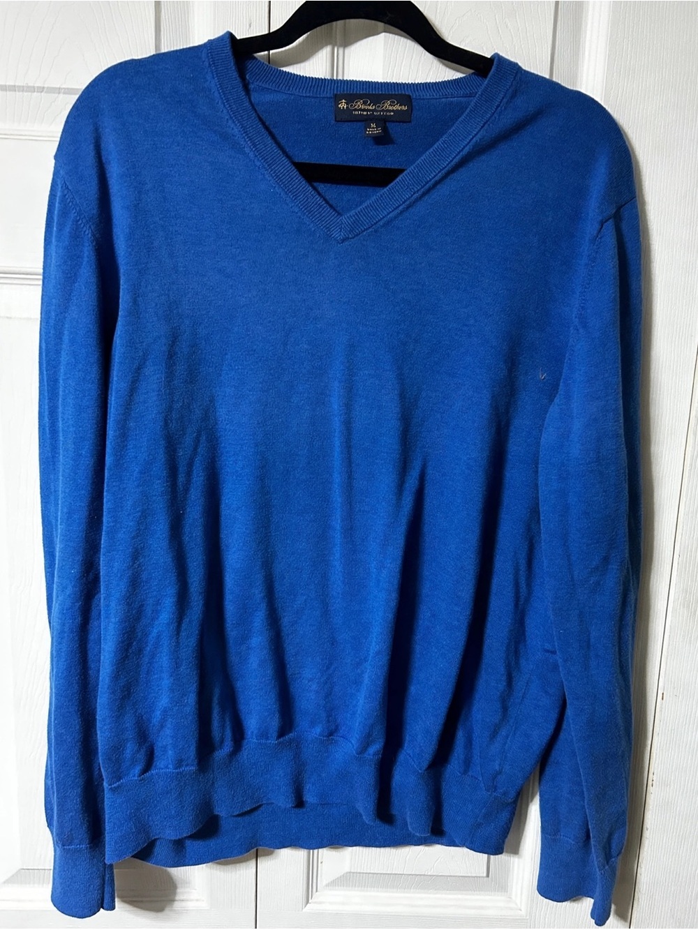 Brooks Brothers Men’s V-Neck Sweater in Royal Blue